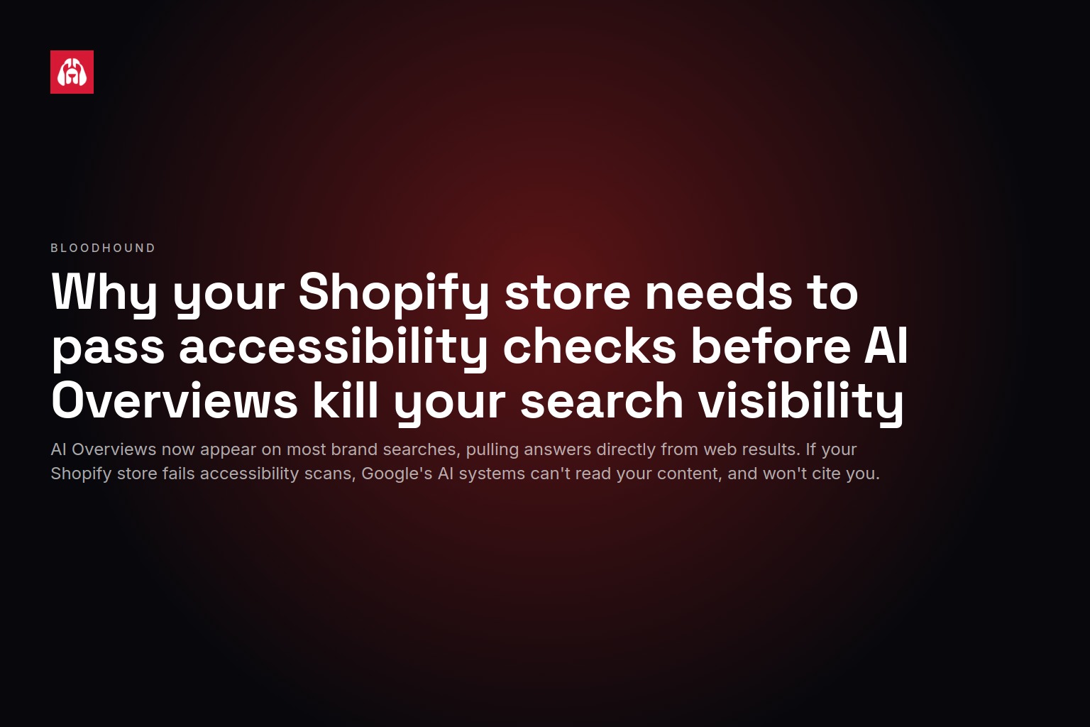Why your Shopify store needs to pass accessibility checks before AI Overviews kill your search visibility